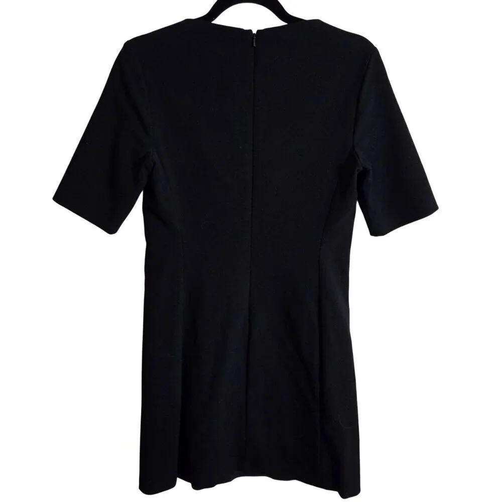 Theory Sheath Dress In Good Wool Black Designer Size M